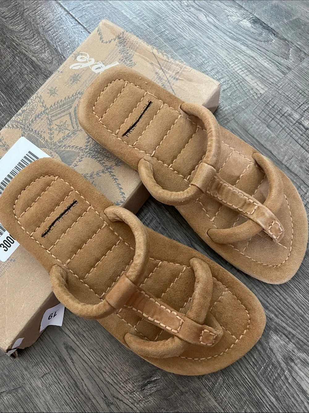 Free People Hadden Cinnamon Clay Suede Toe-Post Sandals